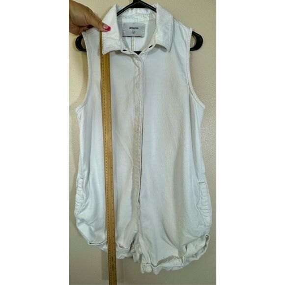 OneTeaspoon Women's White Mini Braxton Button Front Utility Playsuit Romper M - Picture 8 of 12